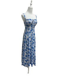 Azure Bloom Maxi Dress