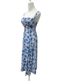 Azure Bloom Maxi Dress