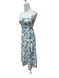 Bluebell Breeze Lace-Up Midi Dress