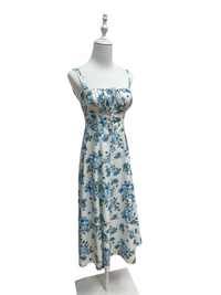 Bluebell Breeze Lace-Up Midi Dress