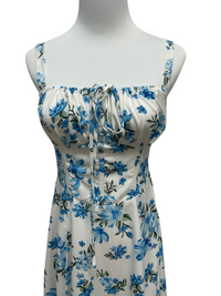 Bluebell Breeze Lace-Up Midi Dress