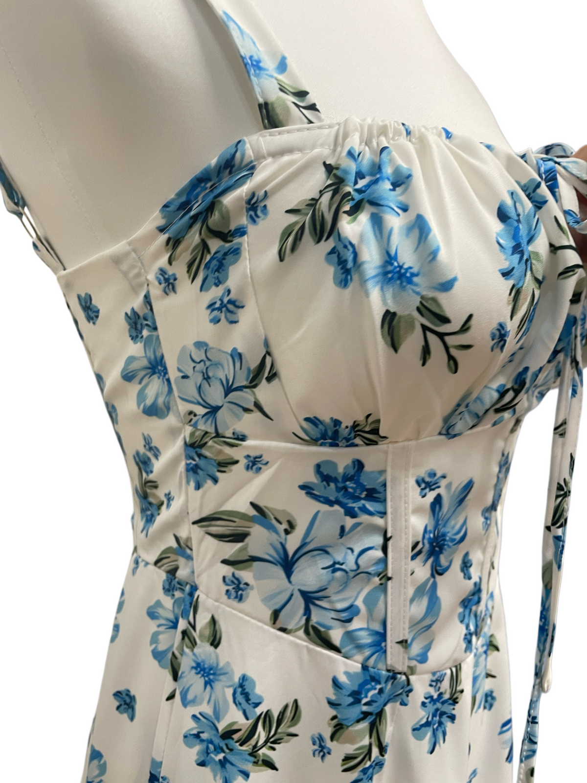 Bluebell Breeze Lace-Up Midi Dress