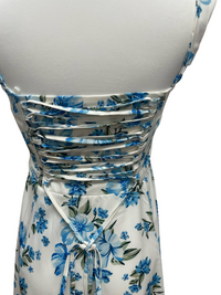 Bluebell Breeze Lace-Up Midi Dress