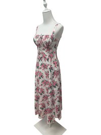 Rosé Garden Lace-Up Midi Dress