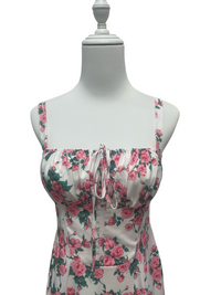 Rosé Garden Lace-Up Midi Dress