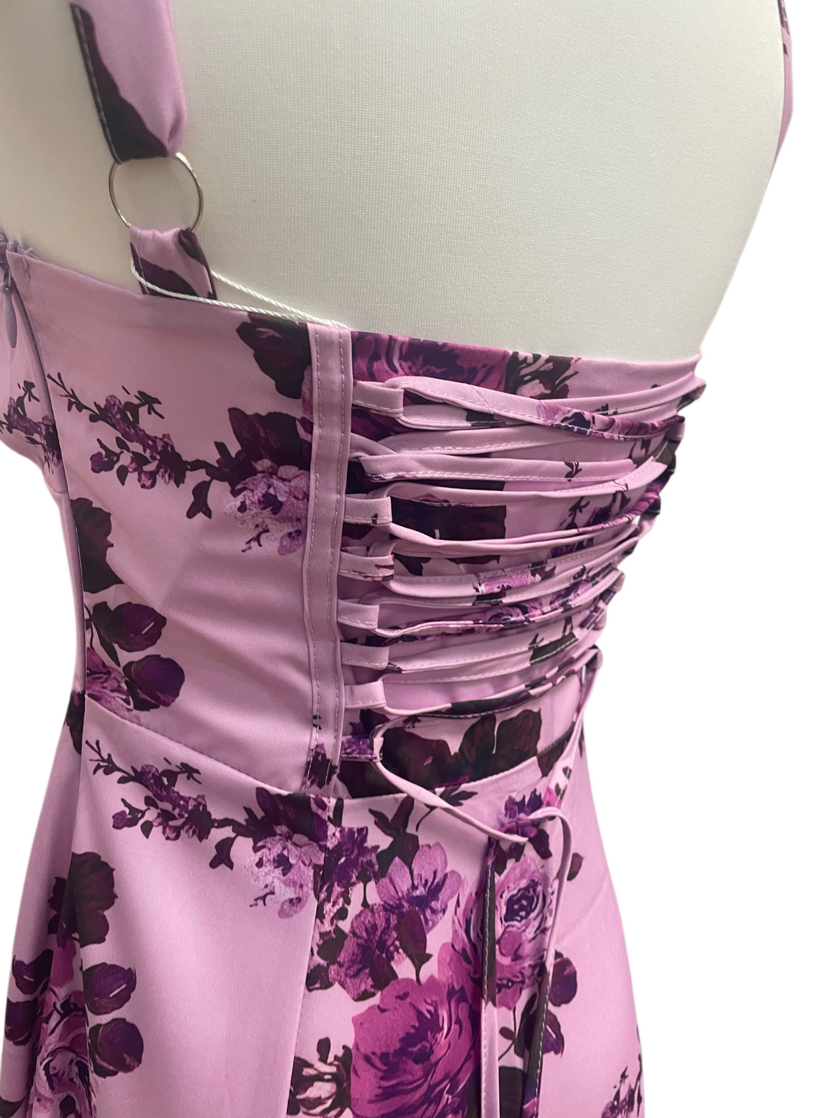 Lavender Noir Floral Midi Dress