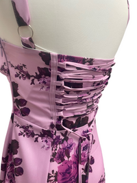 Lavender Noir Floral Midi Dress