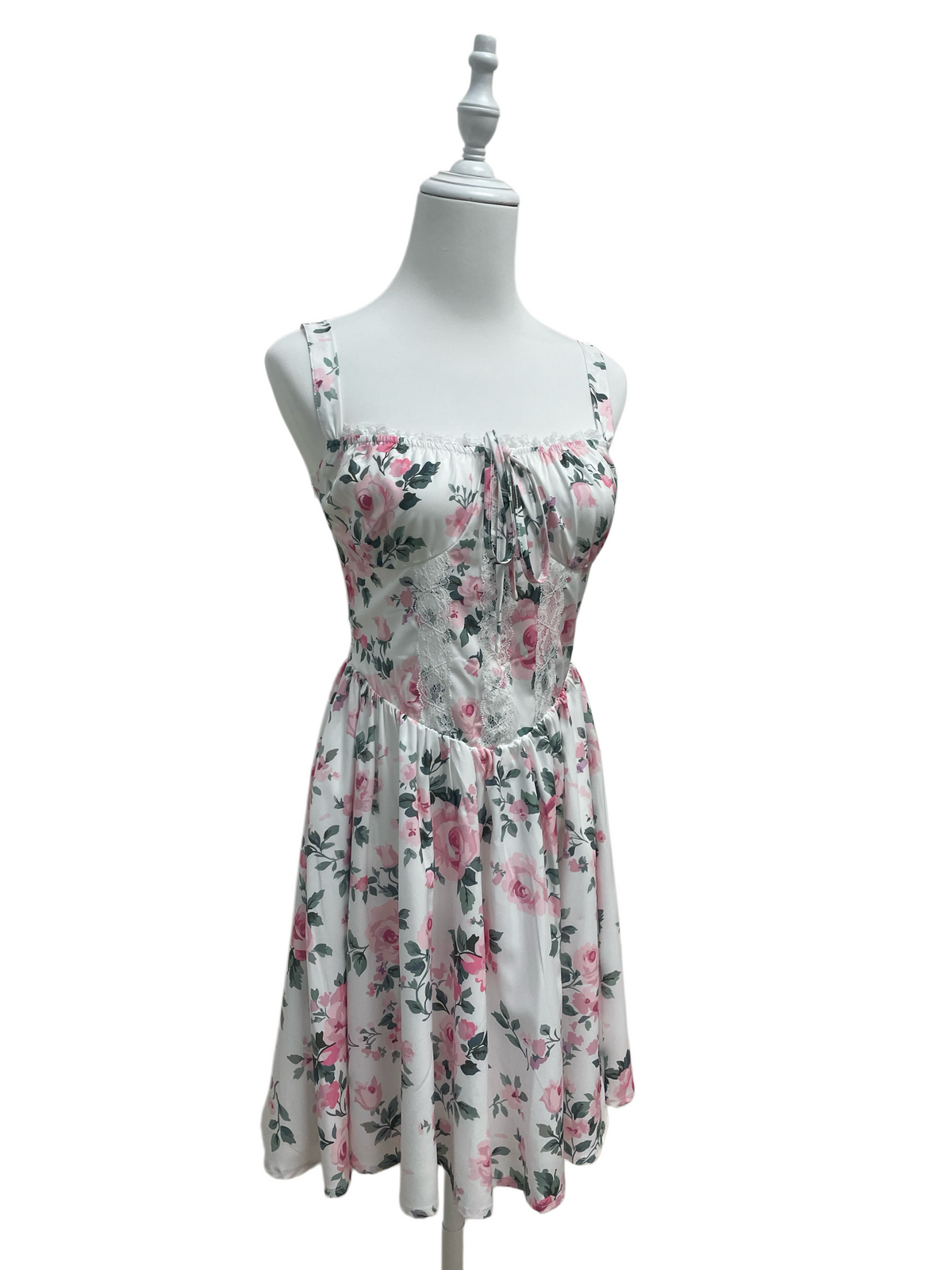 Blushing Rose Lace Mini Dress