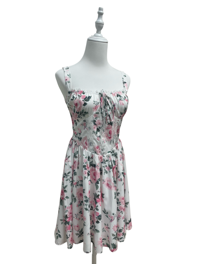 Blushing Rose Lace Mini Dress
