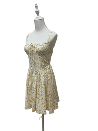 Golden Meadow Lace Mini Dress