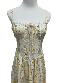 Golden Meadow Lace Mini Dress