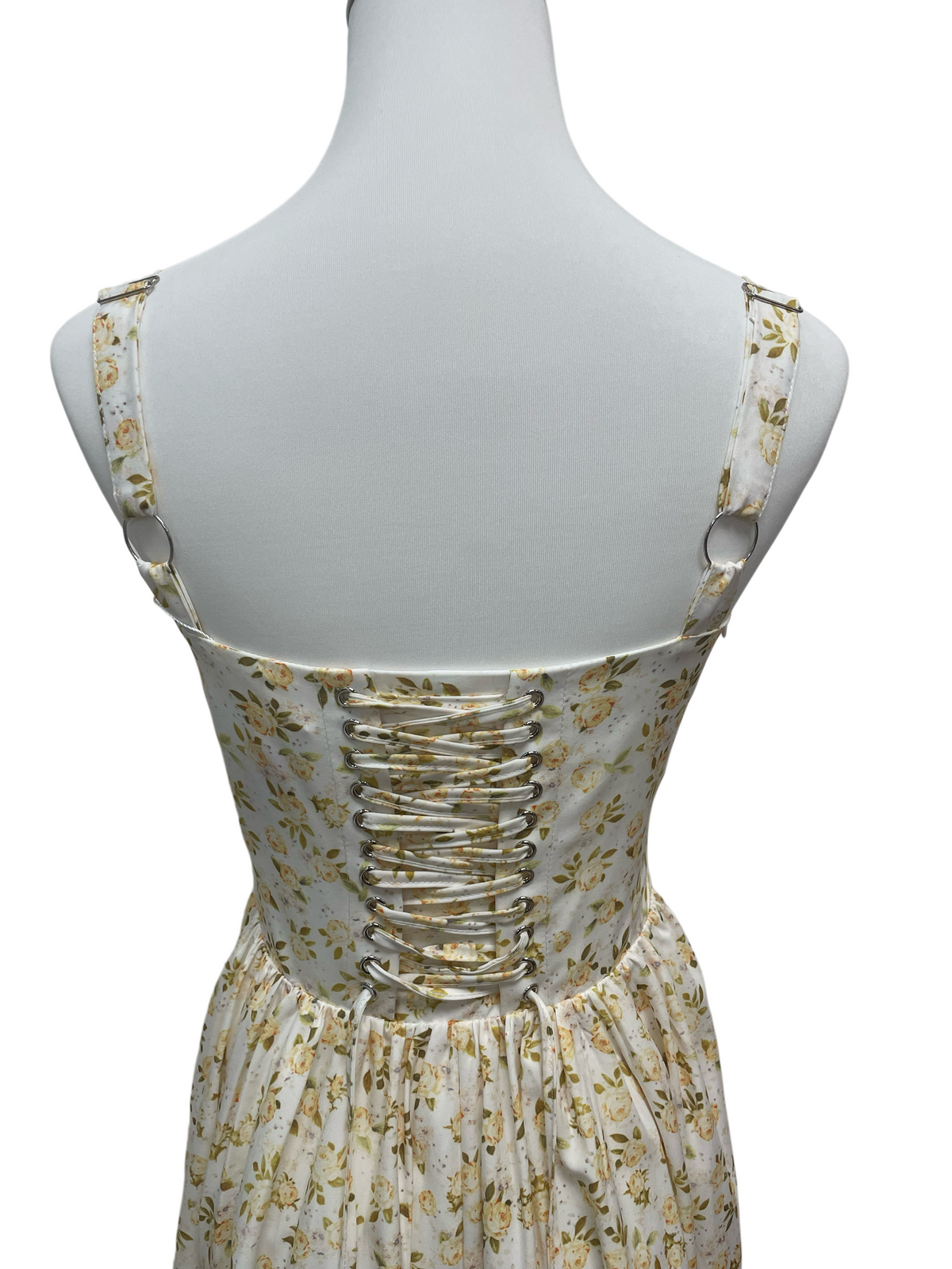 Golden Meadow Lace Mini Dress