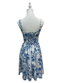 Blue Porcelain Lace Mini Dress