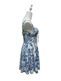Blue Porcelain Lace Mini Dress