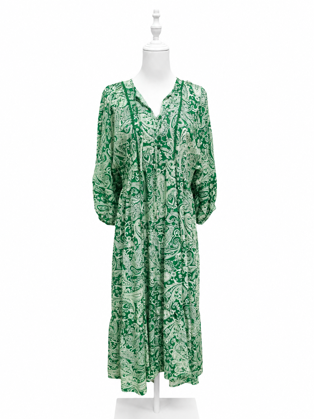 Emerald Paisley Maxi Dress
